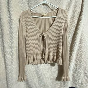 Beige long sleeve top